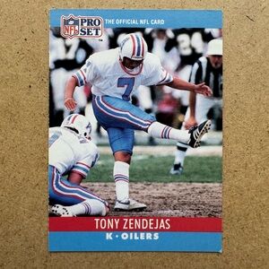 Tony Zendejas 1990 Pro Set #126 Houston Oilers Football Sports Card